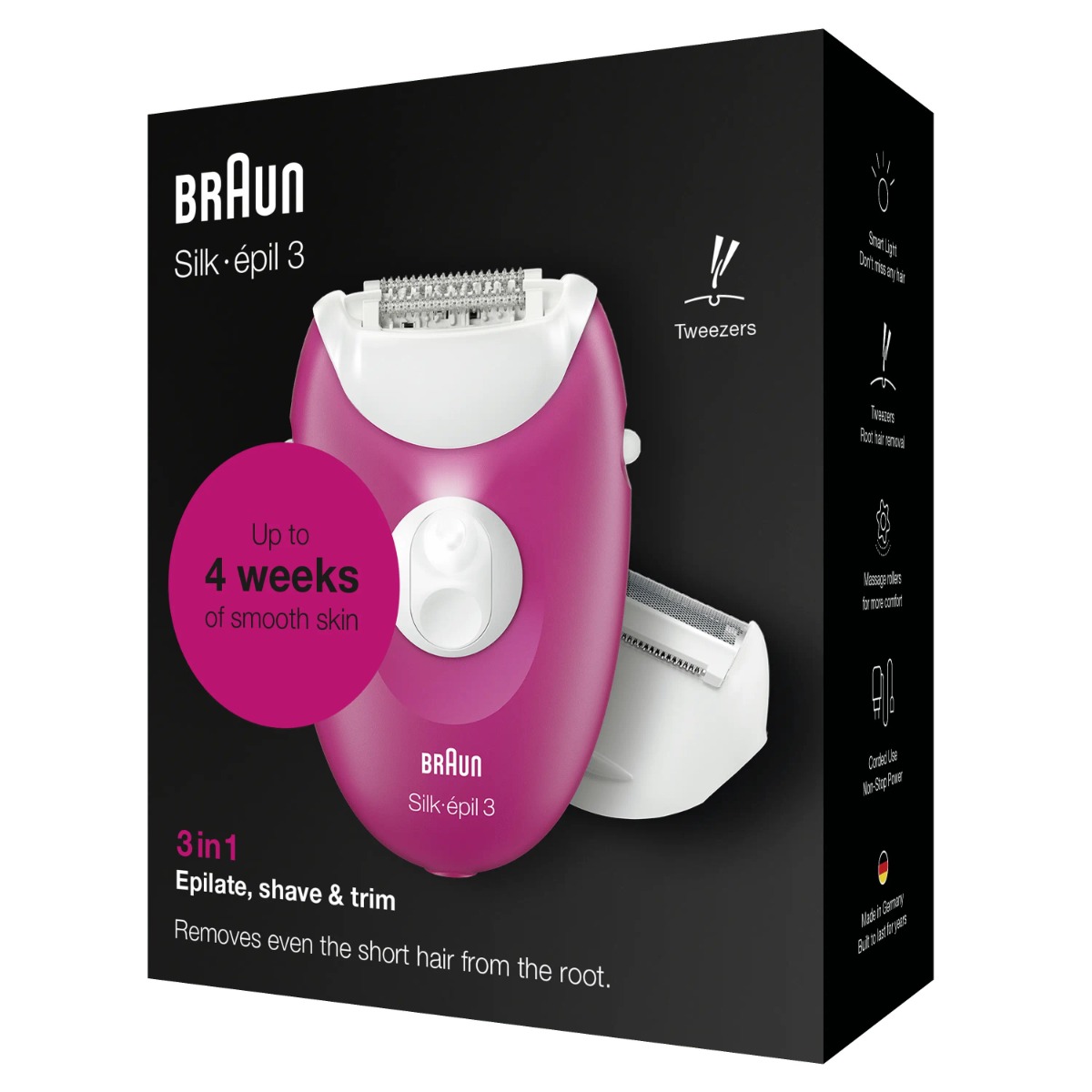 Braun Silk-épil 3  SE3/276 20 pincetten Roze Wit