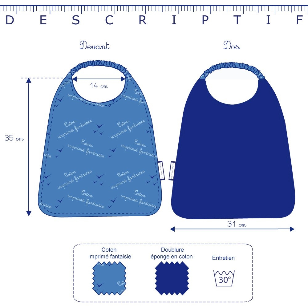 Serviette Enfant Élastique Confetti Aqua