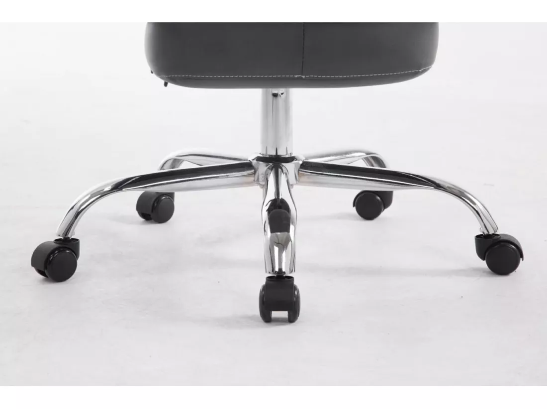 Chaise de bureau - Similicuir & Métal chromé - Gris - Pacific