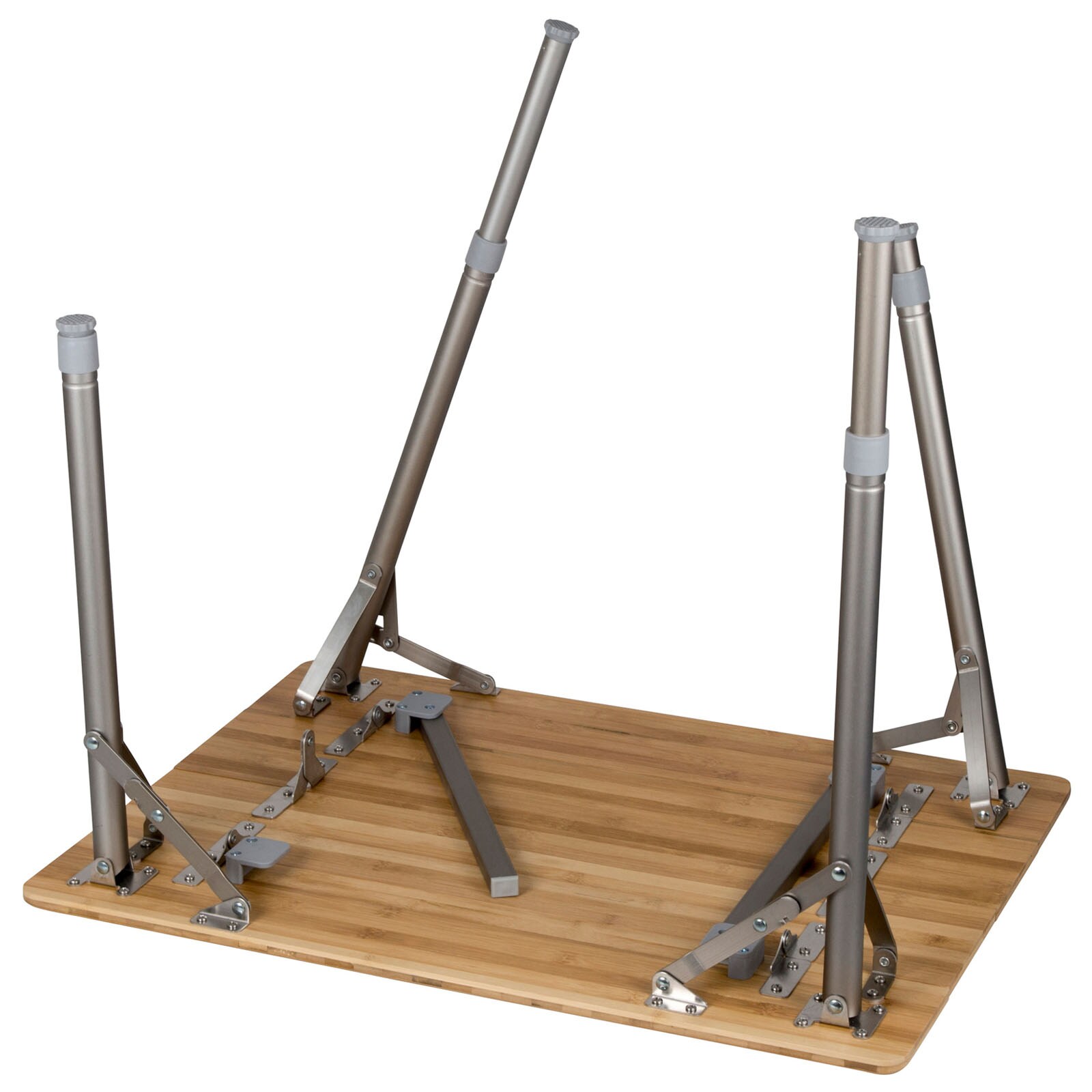 BO-CAMP Camping Gartentisch Klapptisch Falttisch Klappbar verstellbar Alu Bambus Größe: 50 x 65 cm