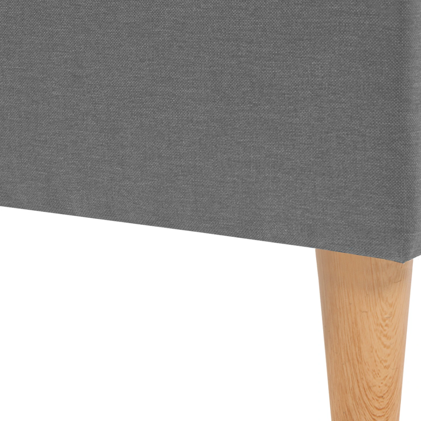 Lit double scandinave BALTA avec tête de lit et sommier 140 x 190 cm tissu gris clair