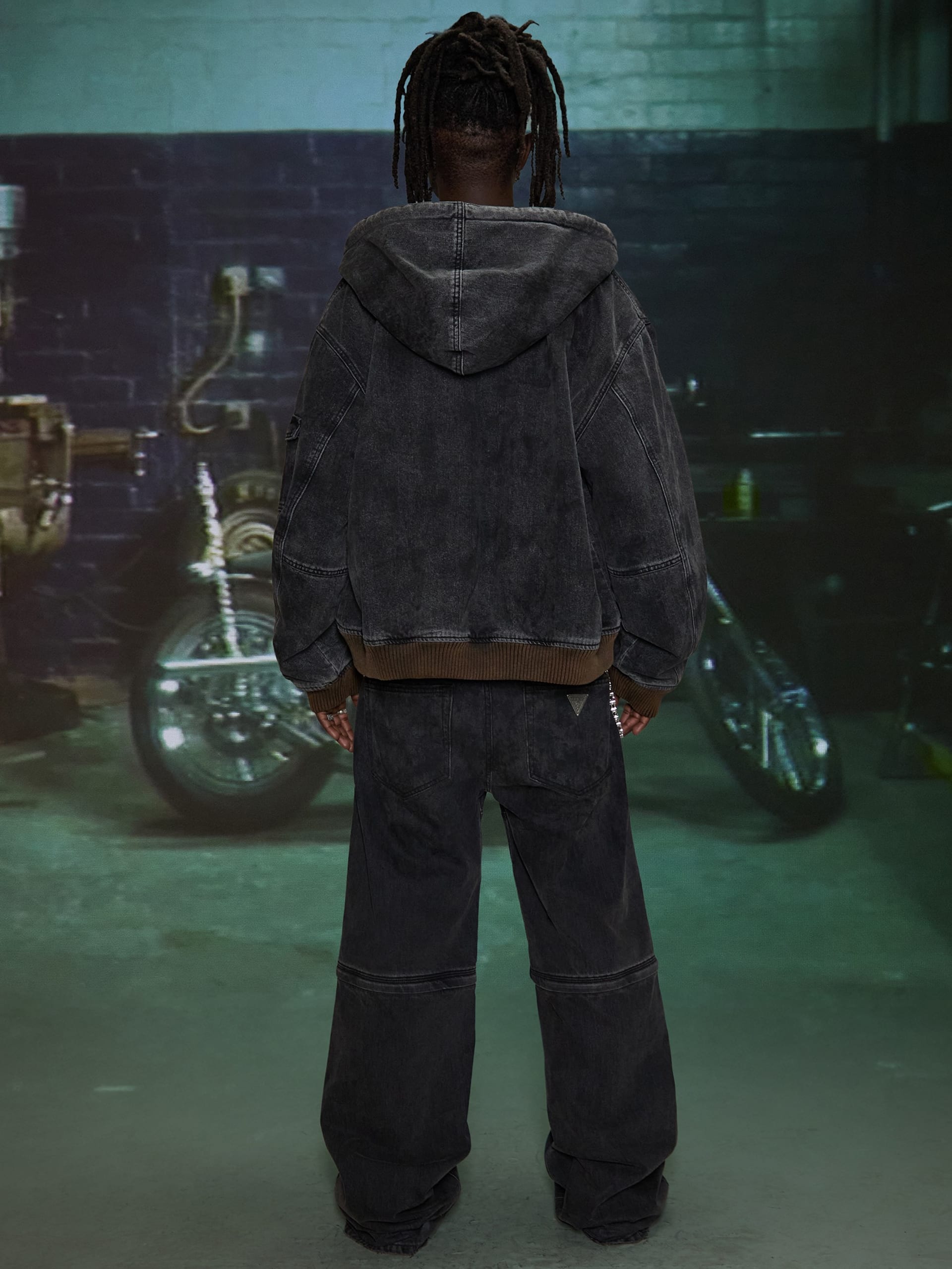 Jaqueta com capuz em jeans HARDSTONE