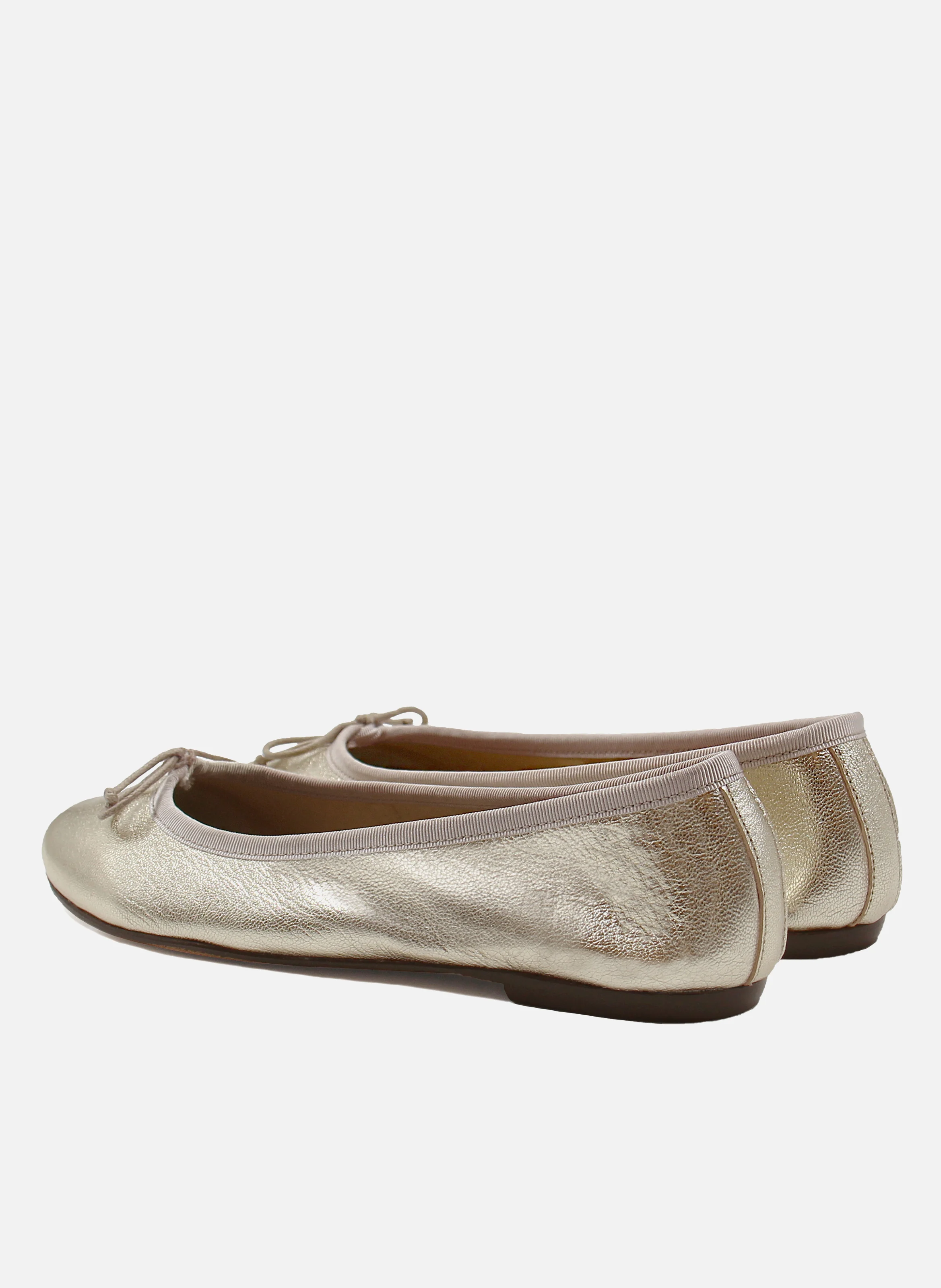 Ballerines classiques cuir métallisé | Doré