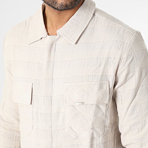 Ensemble Chemise Manches Longues Et Pantalon Beige