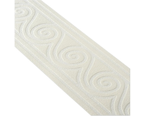 Zelfklevende rand 3840-34 Alleen rand golven wit glitter 5 m x 8 cm