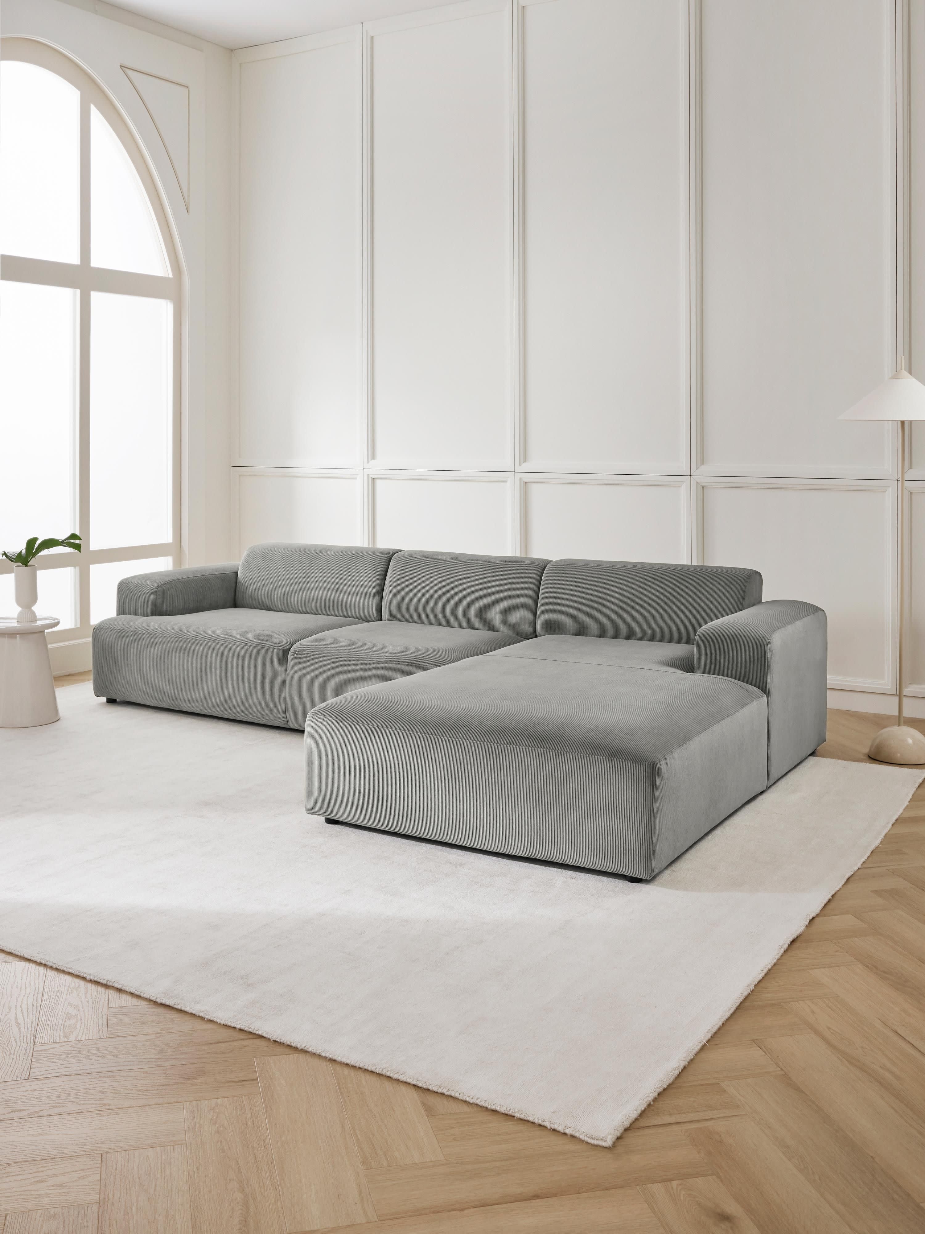 Corduroy hoekbank Melva (4-zits)