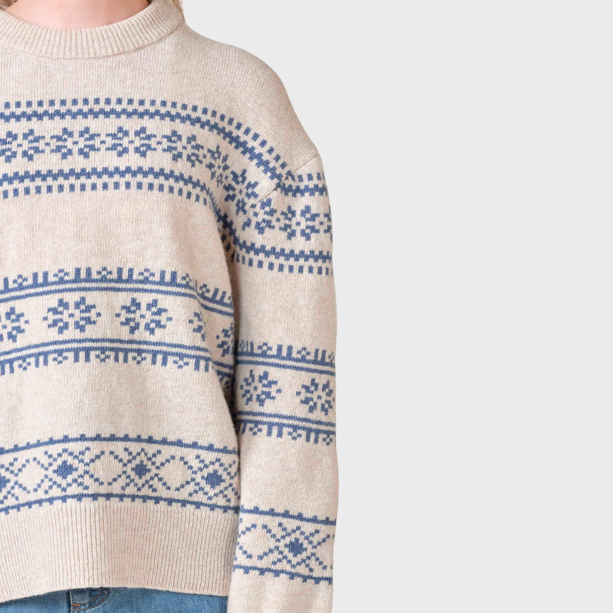 Klitmøller Collective Jette Knit striktrøje, dame (Pastel Sand / Ocean)
