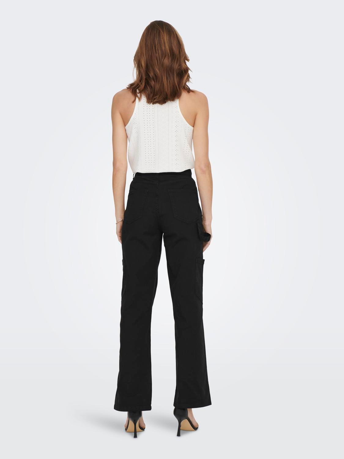 ONLVOX Hohe Taille Karotte Cargo-Hose Black
