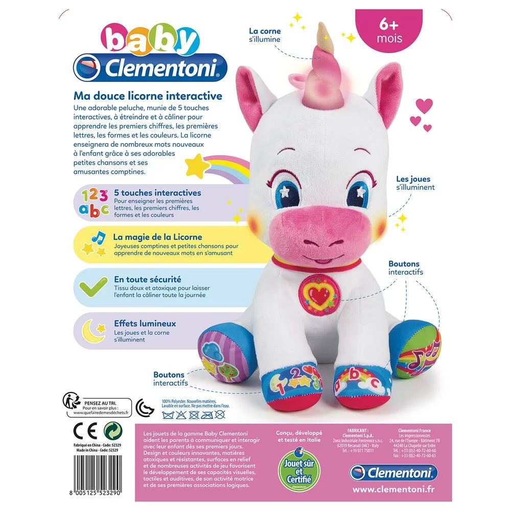 BABY CLEMENTONI - MA DOUCE LICORNE INTERACTIVE
