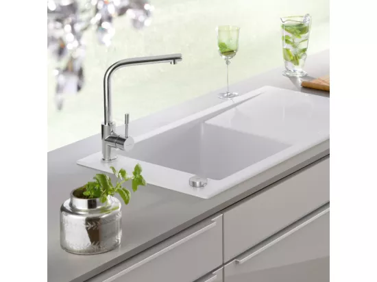 Robinet cuisine VILLEROY ET BOCH Modern Steel acier massif poli