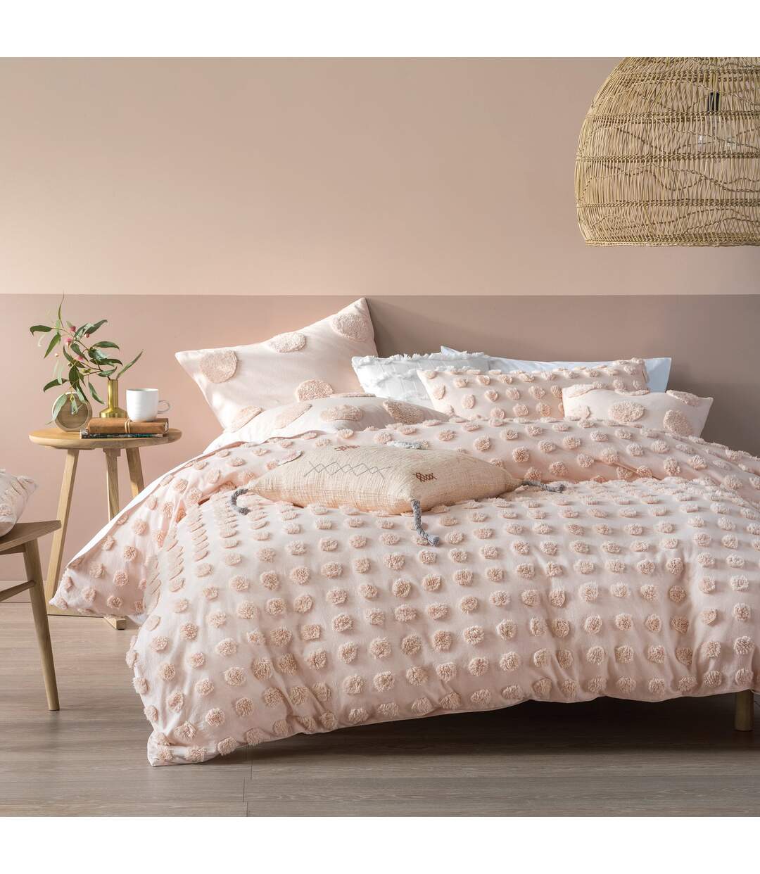 Linen House - Parure de lit HAZE (Pêche) - UTRV1305