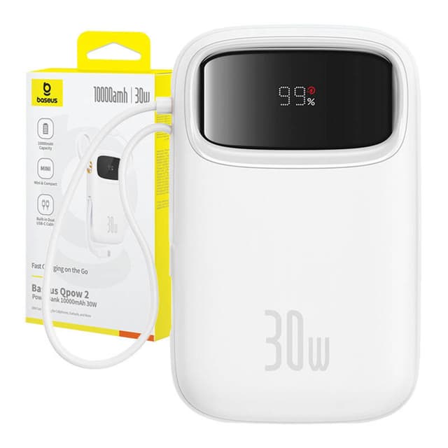 Baseus QPow 2 10000mAh 30W powerbank (hvid)