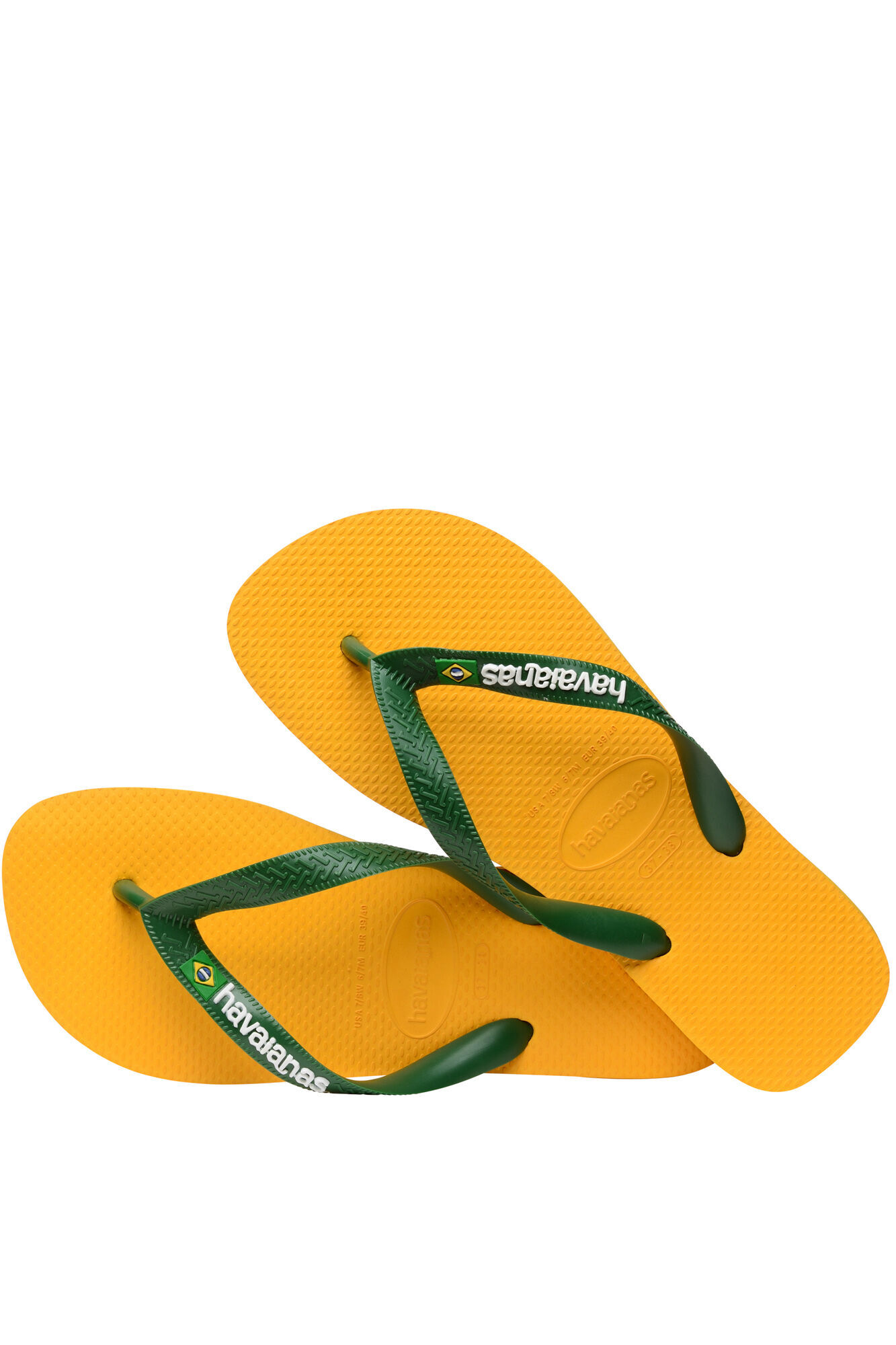 Chinelo Hav. Logotipo do Brasil - amarelo