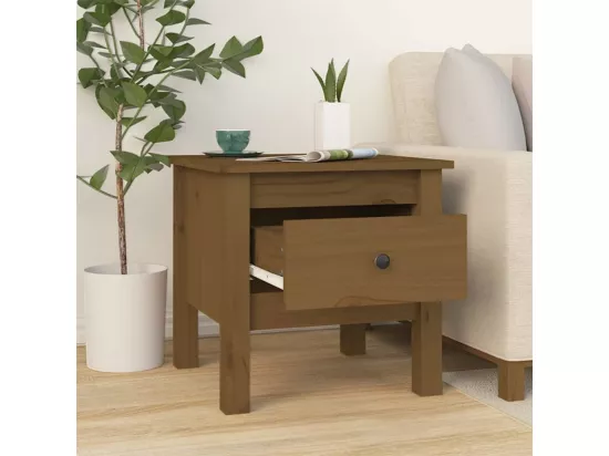 Table d'appoint Marron miel 40x40x39 cm Bois massif de pin