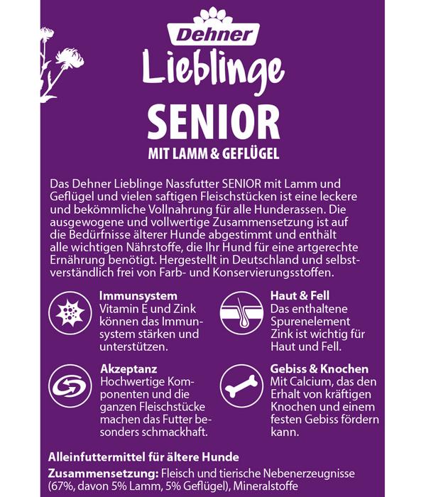 Dehner Lieblinge Nassfutter für Hunde Senior,