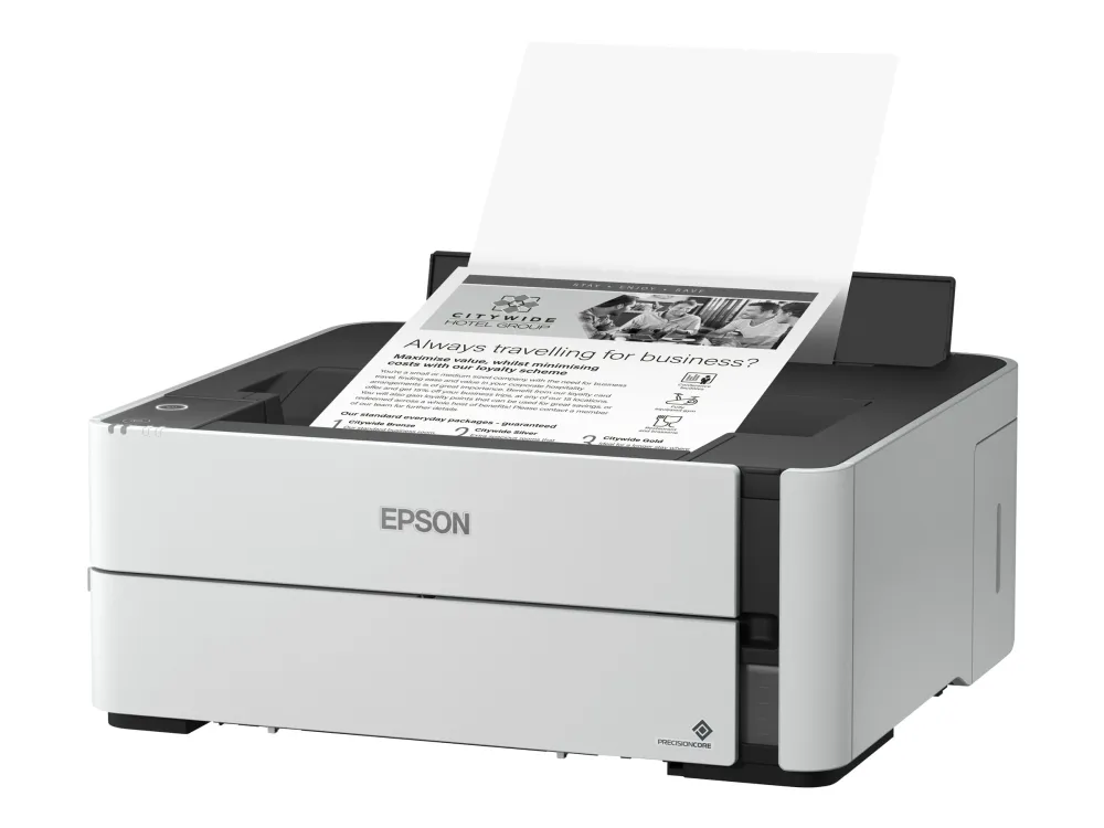 Epson EcoTank M1170 - Printer - S/H - Duplex - blækprinter - kan genopfyldes - A4/Legal - 1200 x 2400 dpi - op til 20 spm - kapacitet: 250 ark - USB 2.0, Gigabit LAN, Wi-Fi(n) - hvid