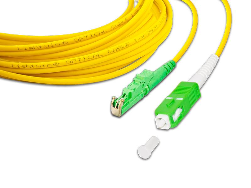 Lightwin LWL-Patchkabel SM, LSH/APC – SC/APC, OS2, Simplex, Singlemode LSH/APC (E2000/APC kompatibel)-SC/APC Simplex OS2 5 m
