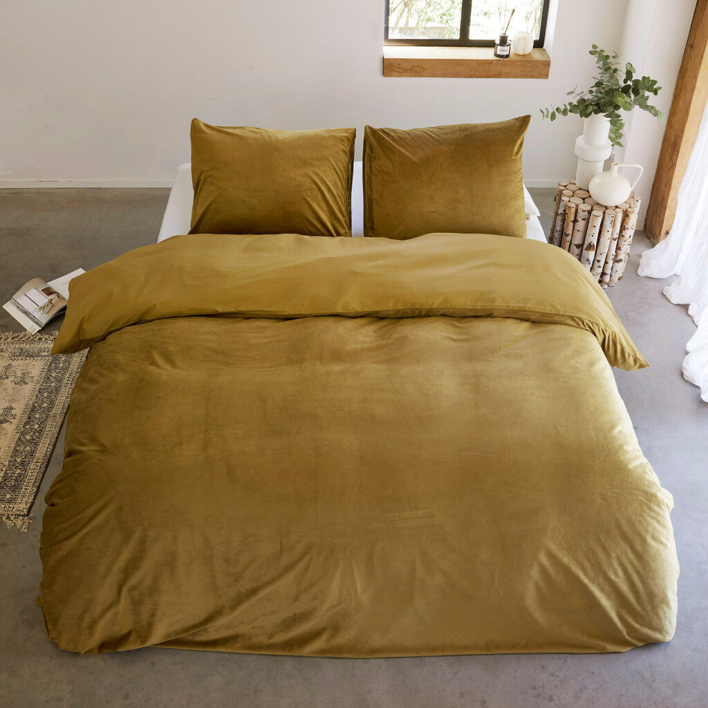 Byrklund - Dekbedovertrek Go Velvet - 240x220 - Honing Mosterd