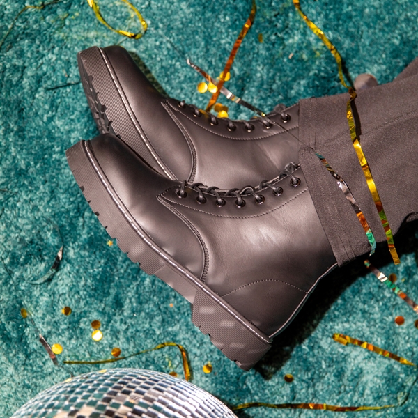 Blue Box dames veterboots met stiksels zwart
