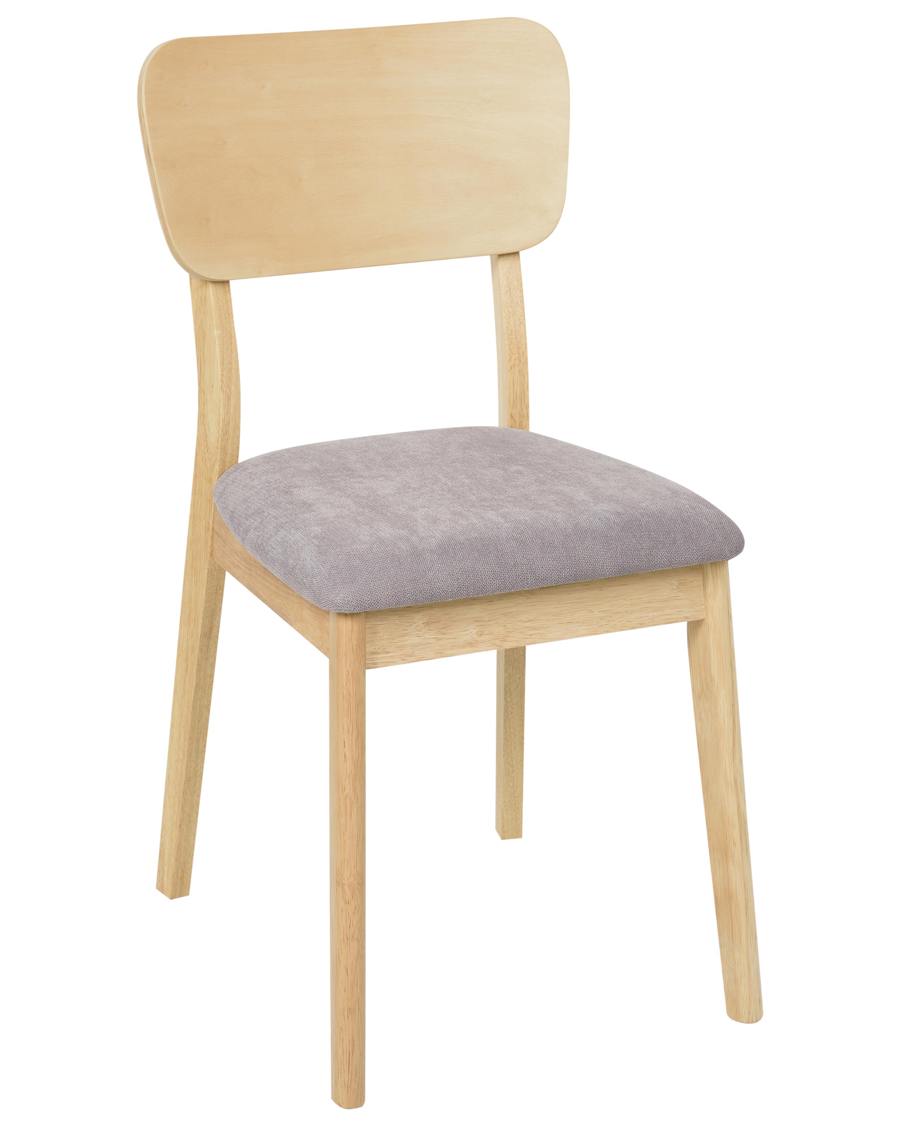 Set van 2 eetkamerstoelen MINIER Hout Lichtbruin/grijs