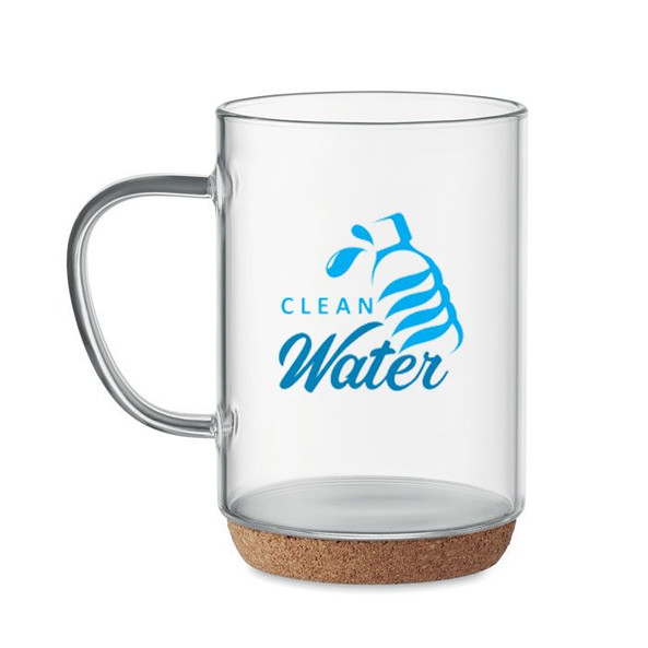 GiftRetail MO6470 - LISBO Tasse en verre base en liège