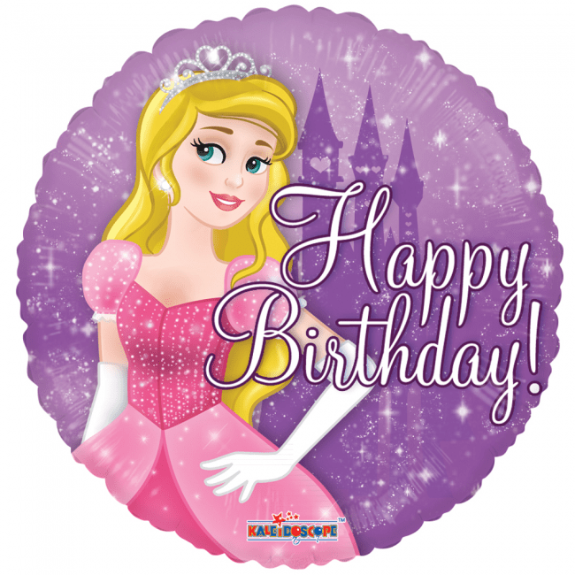 Helium Ballon Happy Birthday Princess 45cm leeg