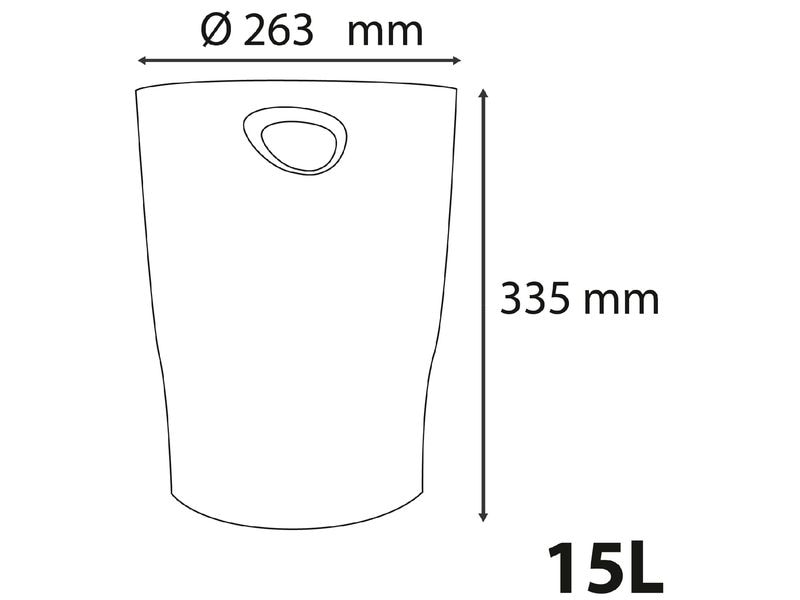 Exacompta Papierkorb Ecobin Skandi 15 L, Altrosa Abfalleimer