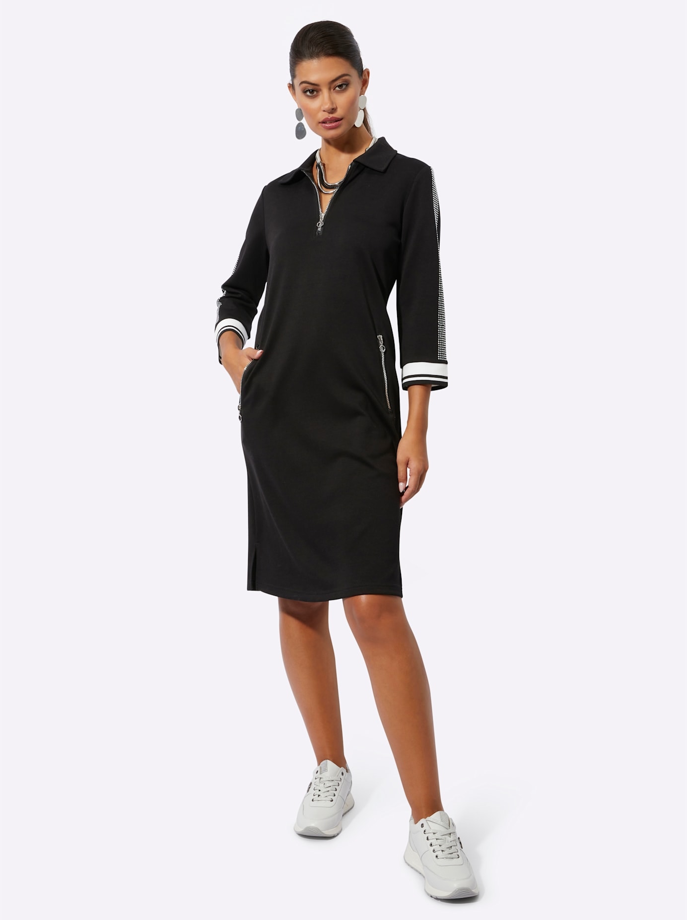 creation L Shirtkleid »Modal-Mix-Kleid« Reissverschlusstasche