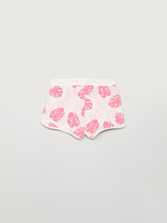 Conjunto de 2 Shorts de Moletom Estampados Básicos - Amarelo Claro