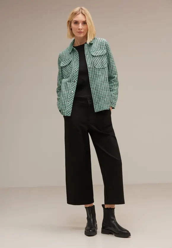 Bouclé Overshirt - lagoon green
