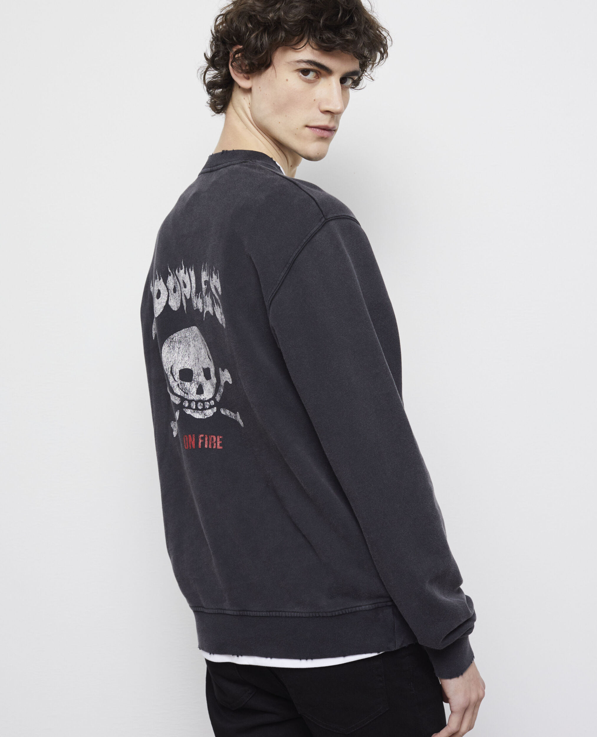 Sweatshirt sérigraphié noir