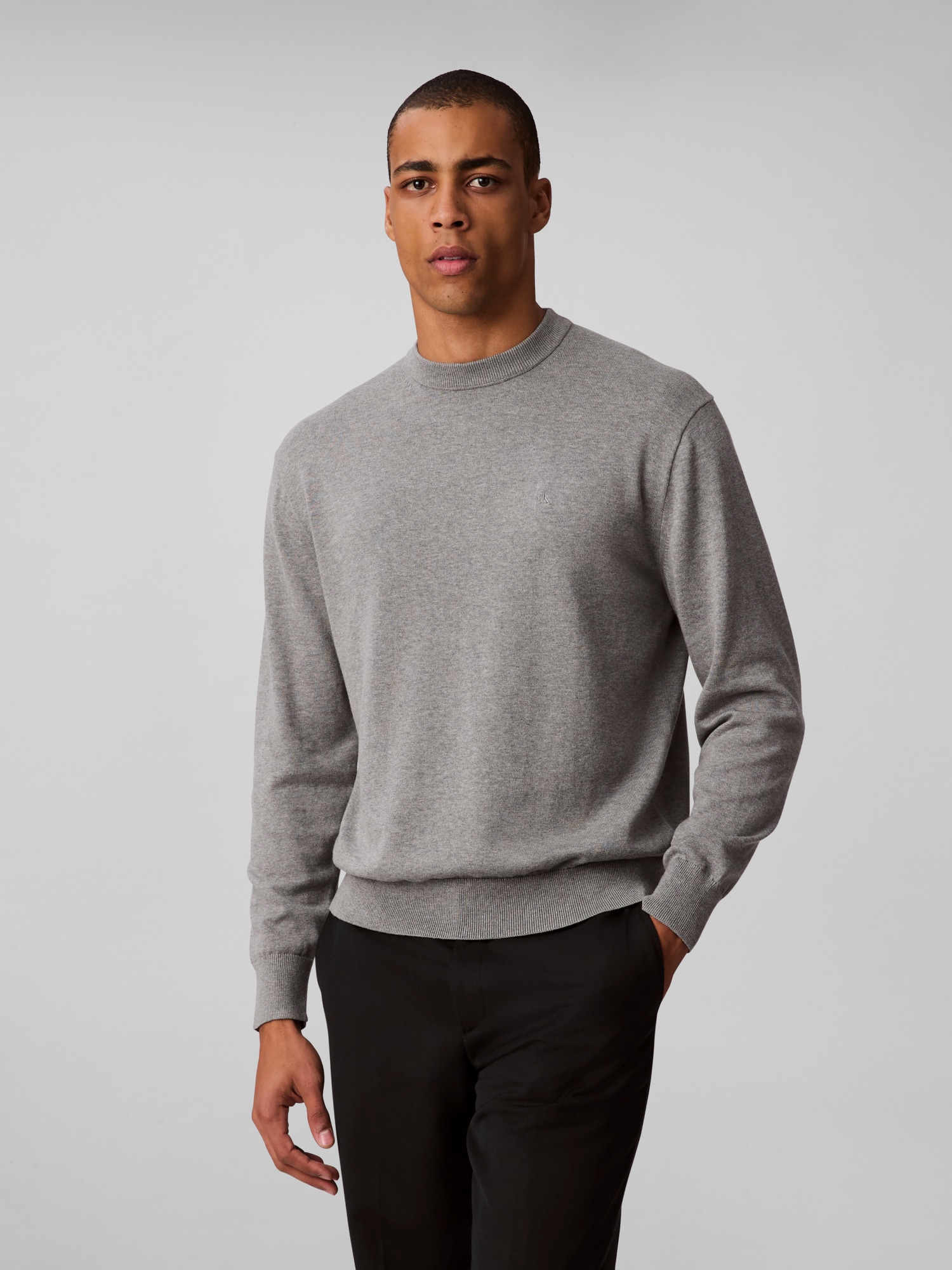 Calvin Klein Jeans Strickpullover »LS EZ COTTON CREWNK SWEATER 12GG«, Mit Rundhalsausschnitt
