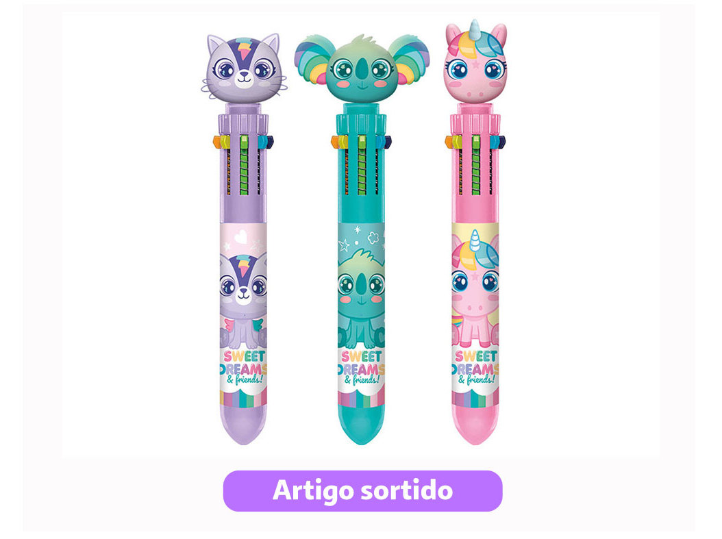 CANETA MASCOTE SWEET DREAMS 6 CORES MODELOS SORTIDOS