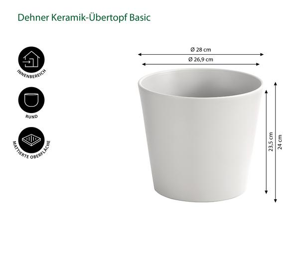 Dehner Keramik-Übertopf Basic, rund