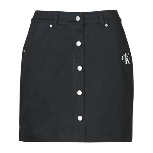 Calvin Klein Jeans - COTTON TWILL MINI SKIRT - Noir