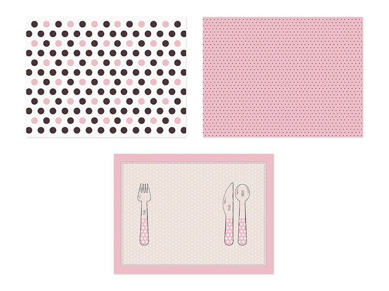 Placemats Roze Zwart 40cm 6st