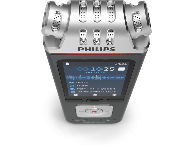 Philips Diktiergerät DVT6115 Mobiles Diktiergerät mit drei Mikrofonen