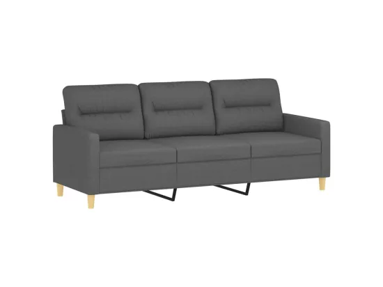 Canapé à 3 places Gris foncé 180 cm Tissu