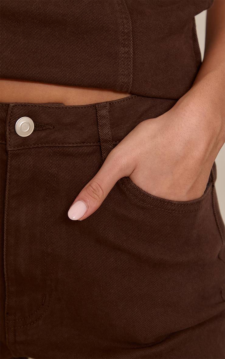 Marron Jean Évasé Stretch