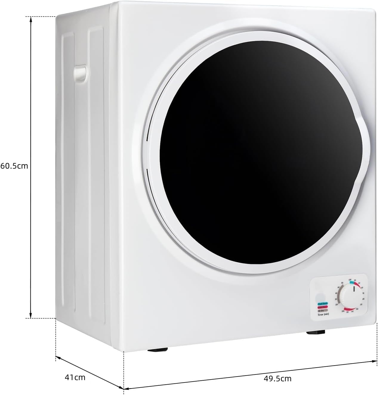 LEADZM Mini Wäschetrockner Elektrischer Trockner Ablufttrockner 2,5KG,33L,850W,3 Trocknungsmodi