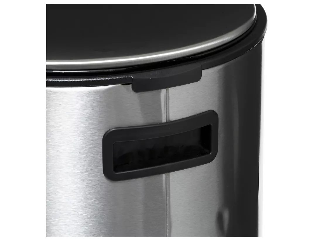 Poubelle ronde 30 Litres en Métal Gris acier