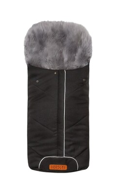 Nordlys Saga Lammeskinnspose, Black/Grey
