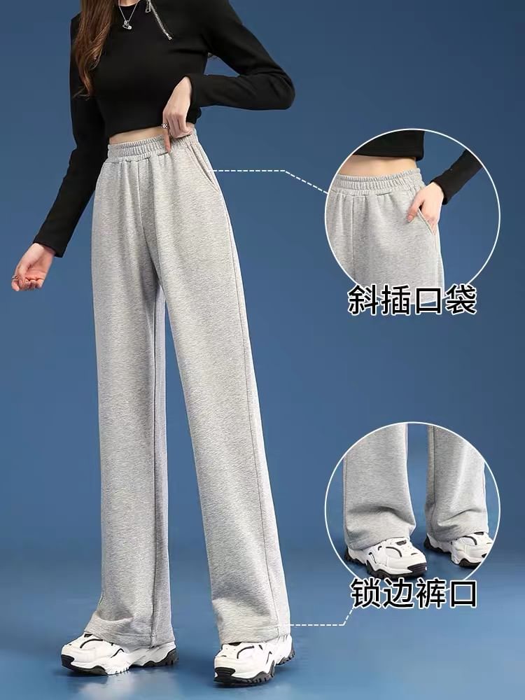 Gafi - Hoge taille effen losse joggingbroek