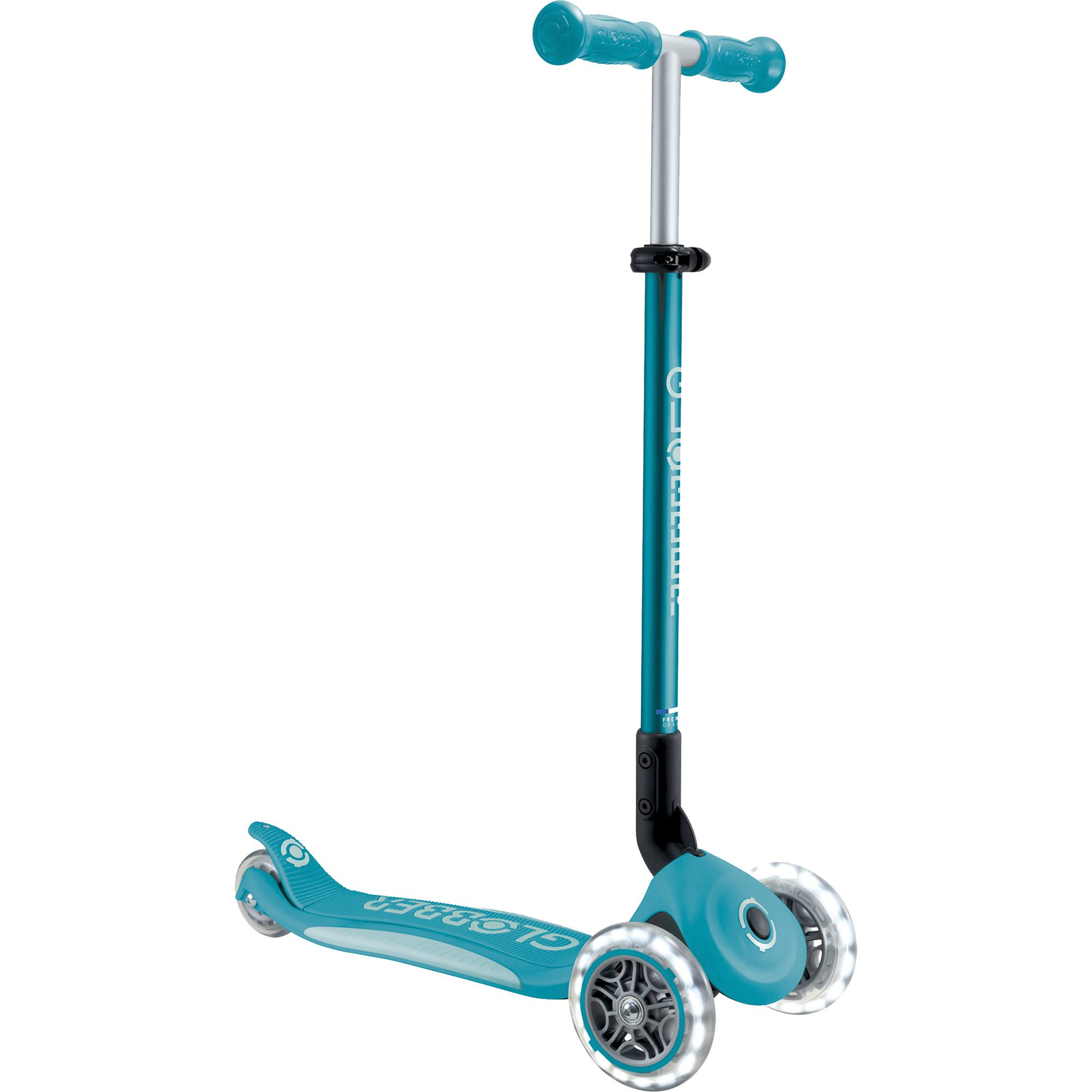 Globber Primo Foldable Lights Plus V2 Scooter Kinder aqua bleu