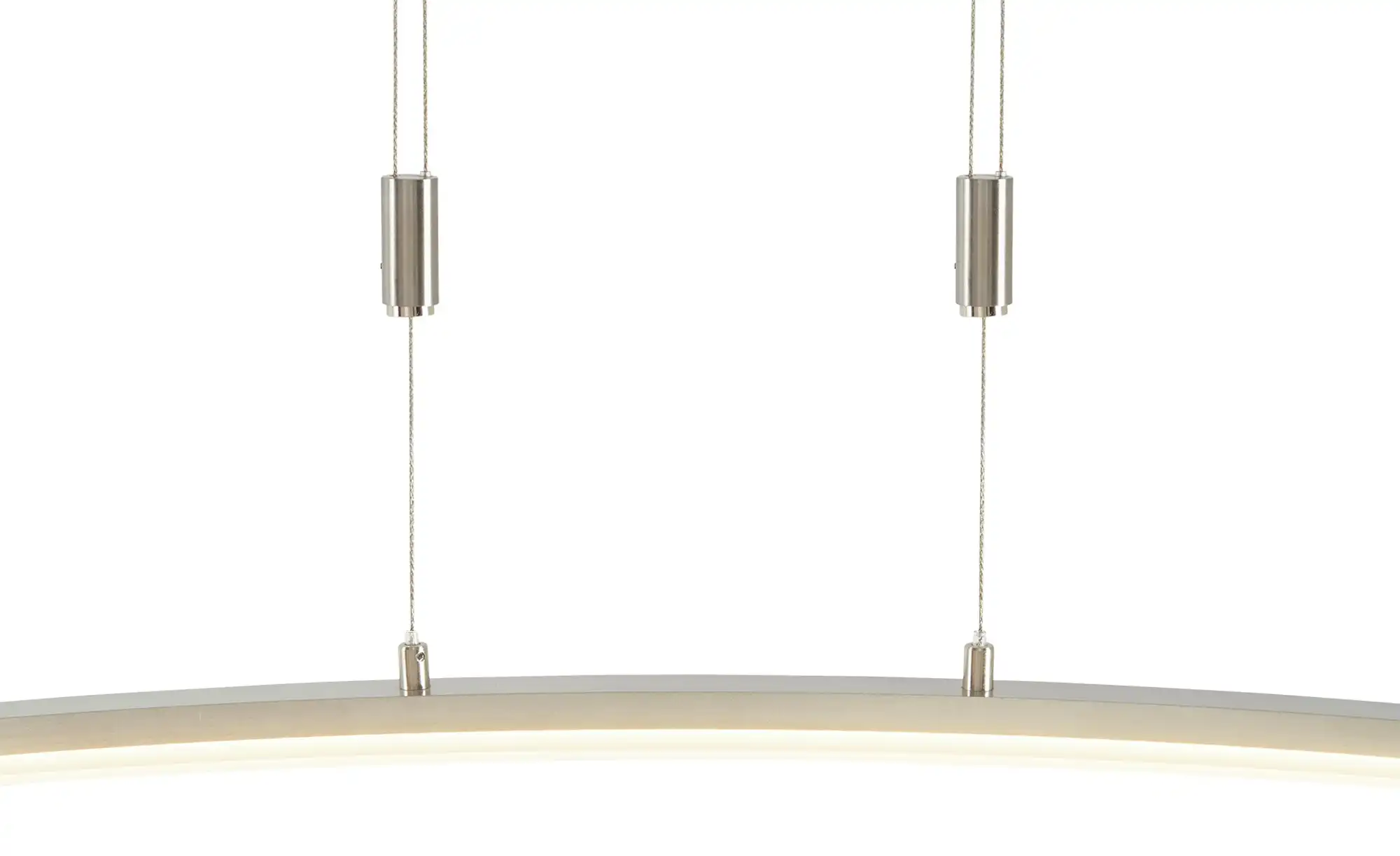 Fischer-Honsel LED-Pendelleuchte, Nickel-matt/Glas gebogen