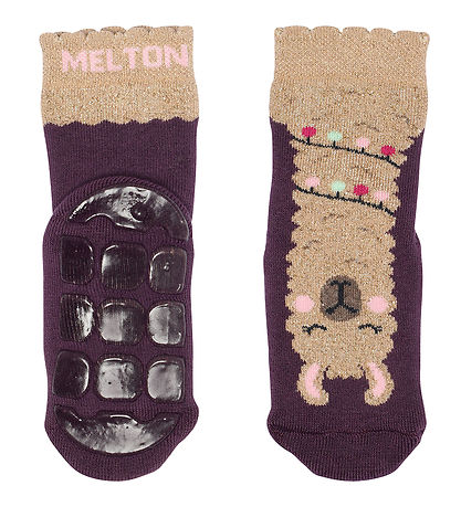 Melton Strømper - Llama - Anti-slip - Hortensia