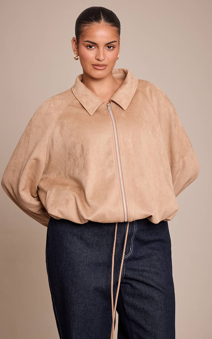 Veste Grande Taille En Synthétique Légère Avec Ourlet Froncé Et Fermeture Zippée