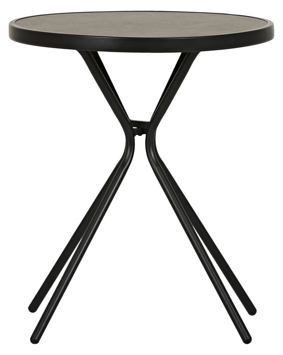 Cafébord Ø60 cm antracit/sort - Sunlife