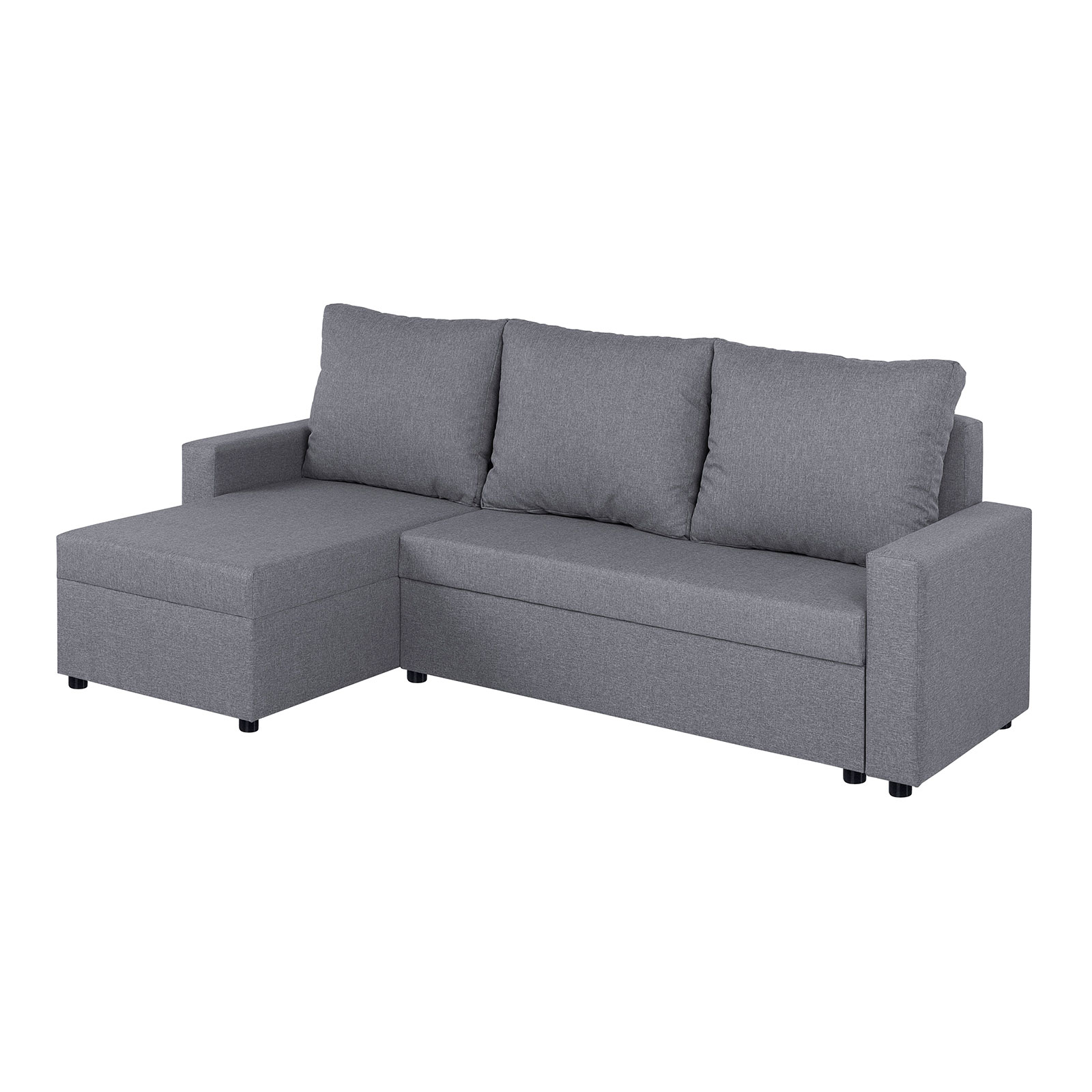 Ecksofa - silber - mit Liegefunktion