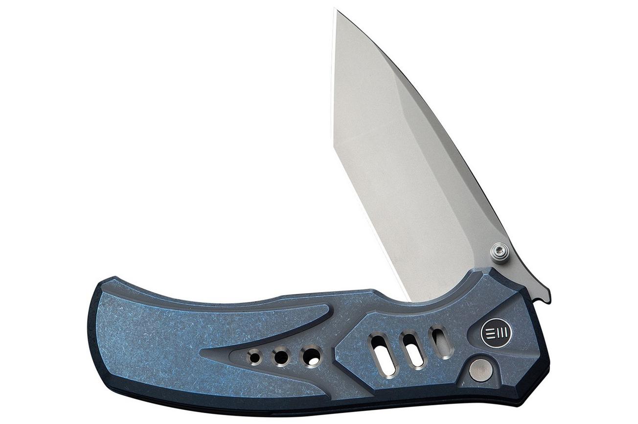 WE Knife Zentron WE24094-4 Stonewashed Böhler M390, Blue Titanium, zakmes